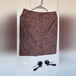 LOFT Pink and Black Textured Pencil Skirt